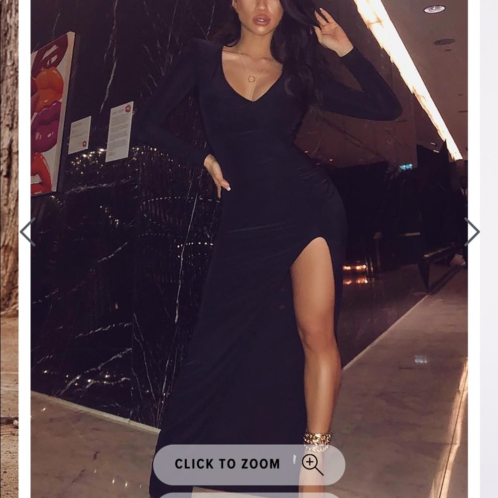 Black split dress - Picture 2 of 2